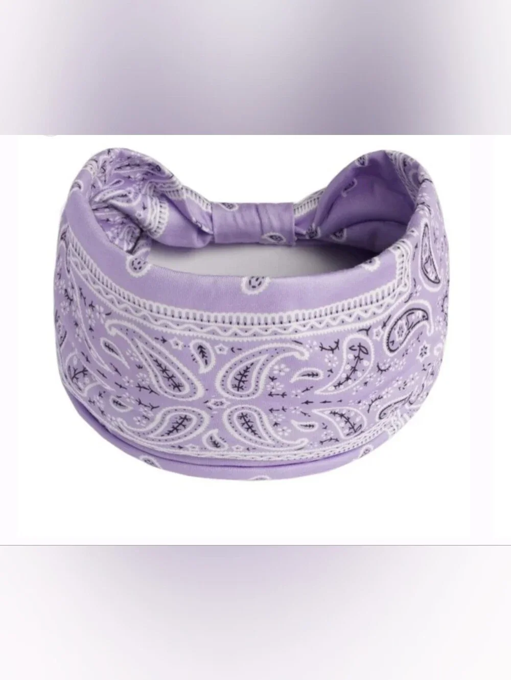 Lavender Paisley Wide Band Head Band